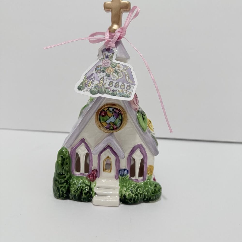 Blue Sky clayworks Easter church  with roses